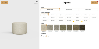 Poef Bali ⌀60cm × 45cm | op maat vanaf €199 by Moods Collection