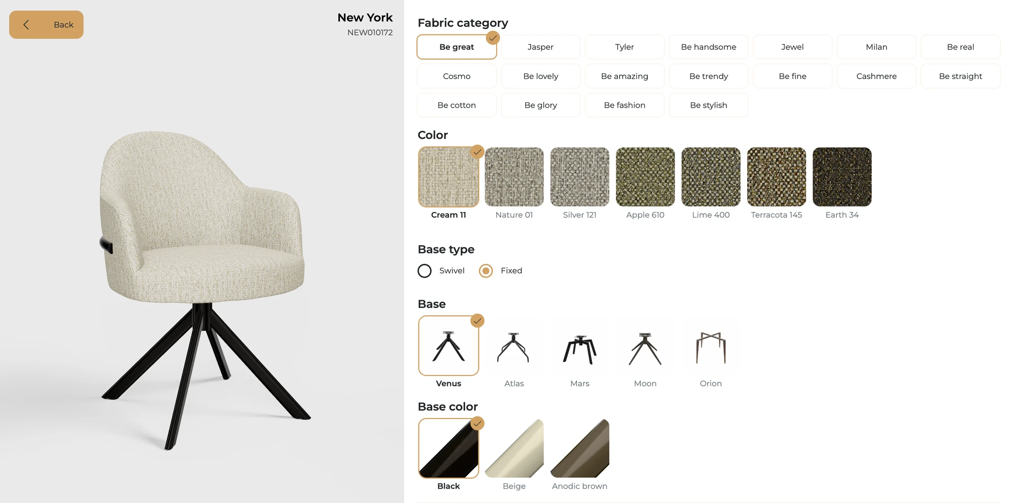 Eetkamerstoel New York | op maat vanaf €269 by Moods Collection