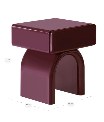 Bijzettafel/Nachtkastje Bennet bordeaux met 1 lade by Richmond Interiors