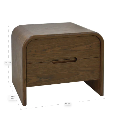 Bijzettafel/Nachtkastje Bedford bruin 2 lades by Richmond Interiors