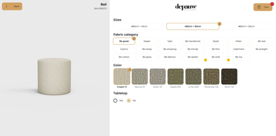 Poef Bali ⌀50cm × 50cm | op maat vanaf €179 by Moods Collection