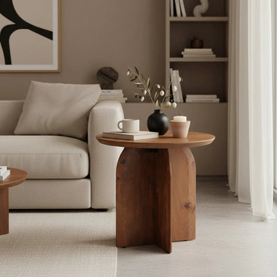 bijzettafel Bullnose mangohouten by Raw Materials Amsterdam