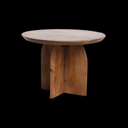 bijzettafel Bullnose mangohouten cross Ø 55 cm