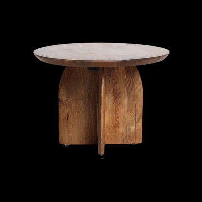 bijzettafel Bullnose mangohouten cross Ø 55 cm