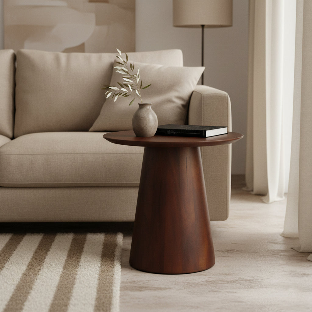 bijzettafel Bullnose mangohouten cone