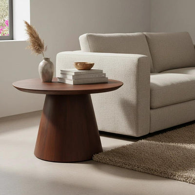 bijzettafel Bullnose mangohouten cone by Raw Materials Amsterdam