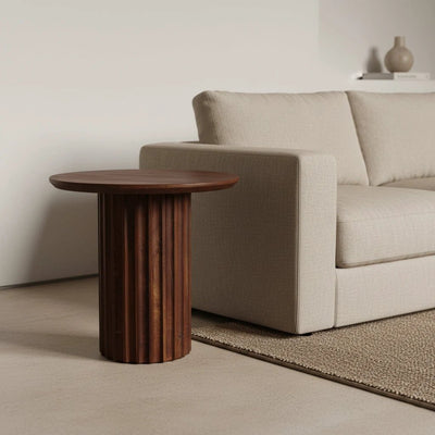 bijzettafel Bullnose omgekeerd bruin Ø 50 cm by Raw Materials Amsterdam