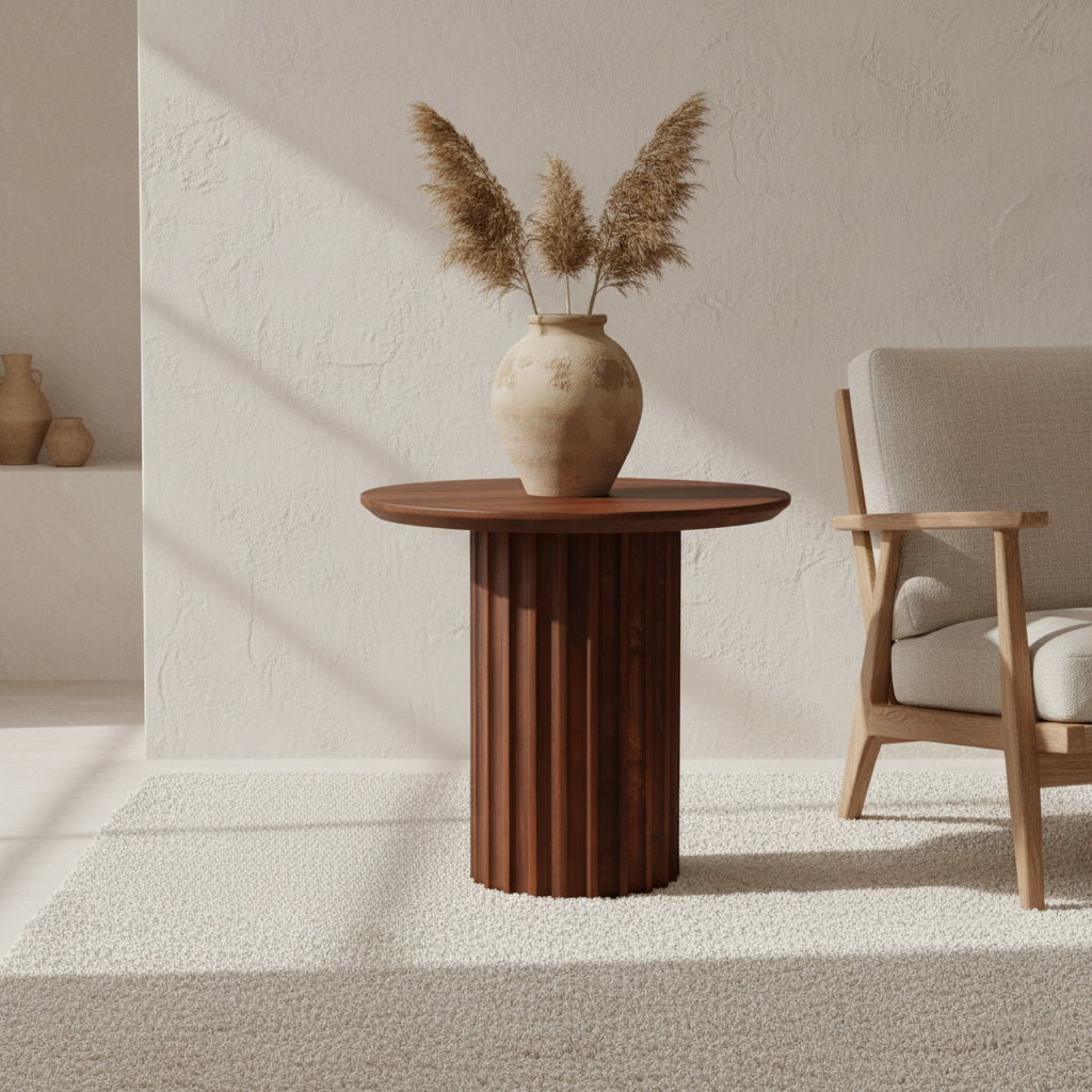 bijzettafel Bullnose omgekeerd bruin Ø 50 cm