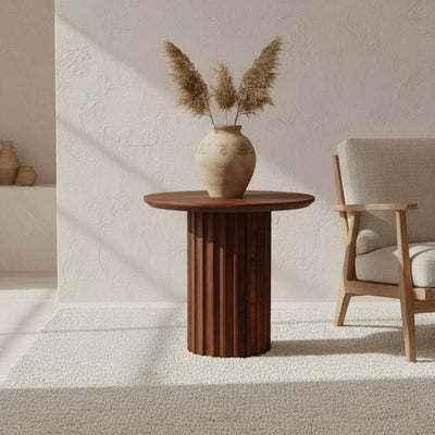 bijzettafel Bullnose omgekeerd bruin Ø 50 cm by Raw Materials Amsterdam