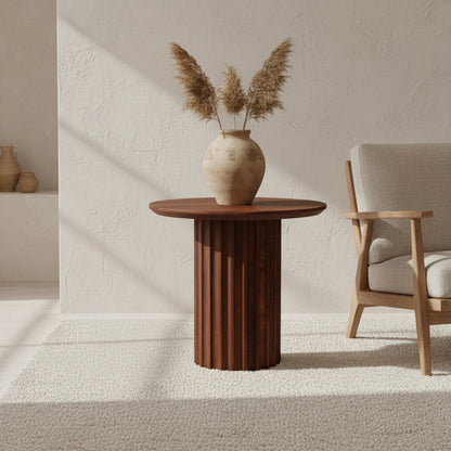 bijzettafel Bullnose omgekeerd bruin Ø 50 cm