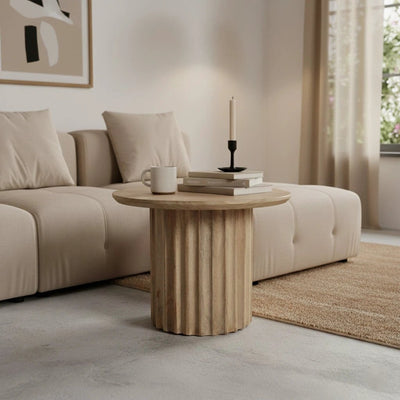 bijzettafel Bullnose omgekeerd naturel Ø 55 cm by Raw Materials Amsterdam