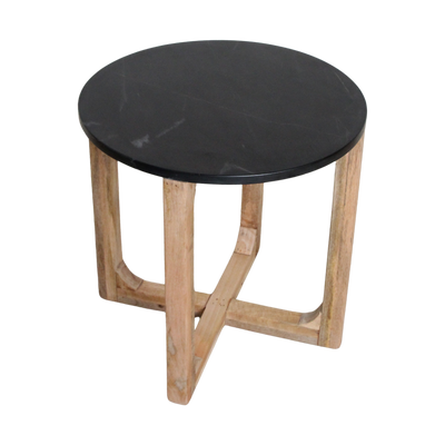 bijzettafel Marmer rond Zwart by Raw Materials Amsterdam