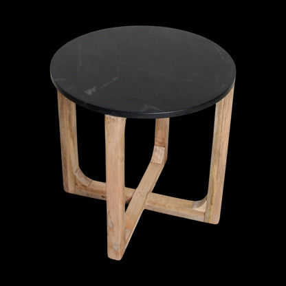 bijzettafel Marmer rond Zwart