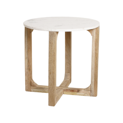 bijzettafel Marmer rond wit by Raw Materials Amsterdam