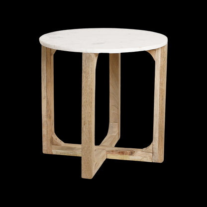 bijzettafel Marmer rond wit