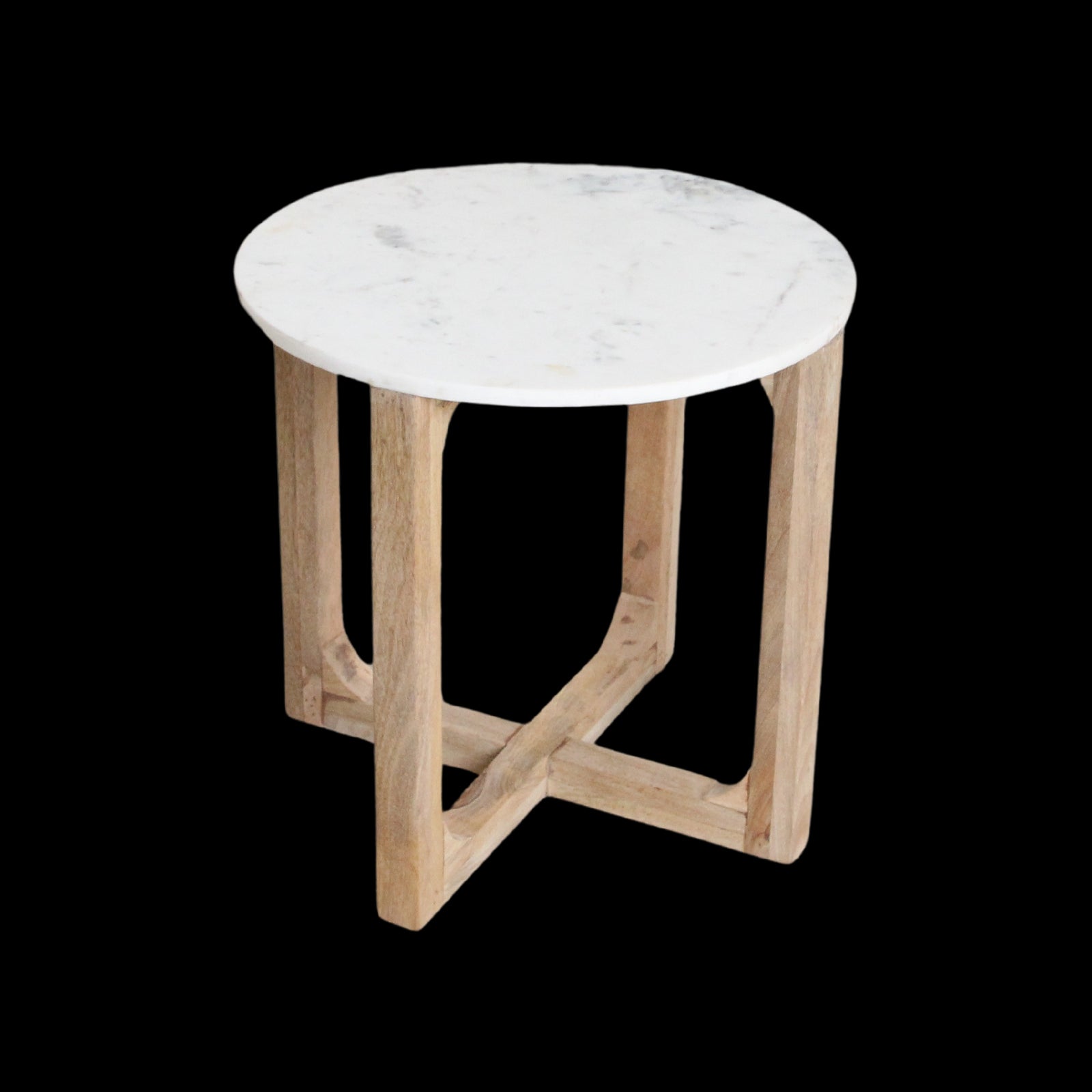 bijzettafel Marmer rond wit