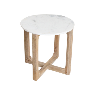 bijzettafel Marmer rond wit by Raw Materials Amsterdam