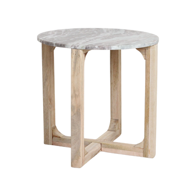 bijzettafel Marmer rond naturel by Raw Materials Amsterdam