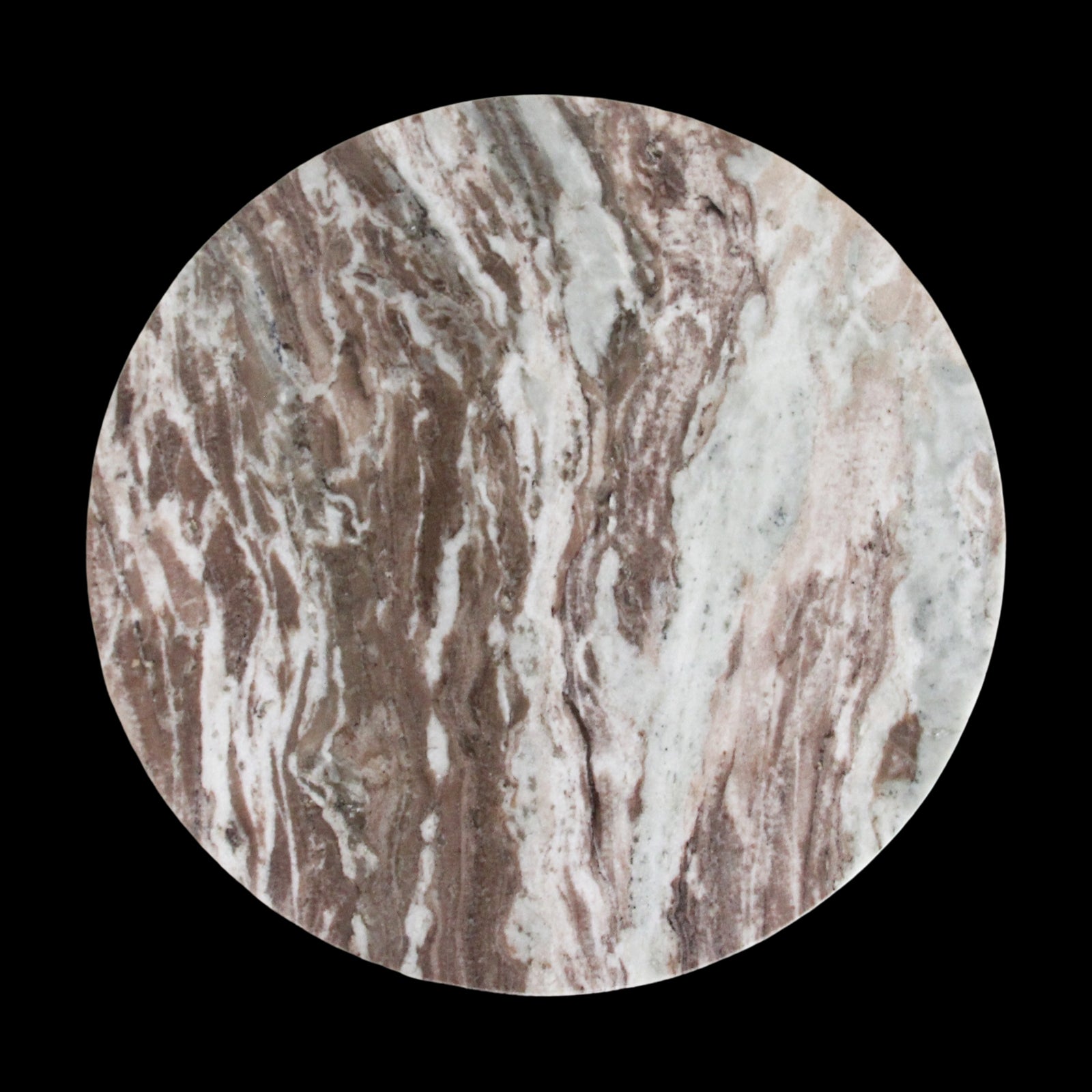 bijzettafel Marmer rond naturel