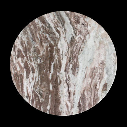 bijzettafel Marmer rond naturel