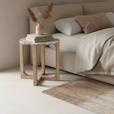 bijzettafel Marmer rond naturel by Raw Materials Amsterdam