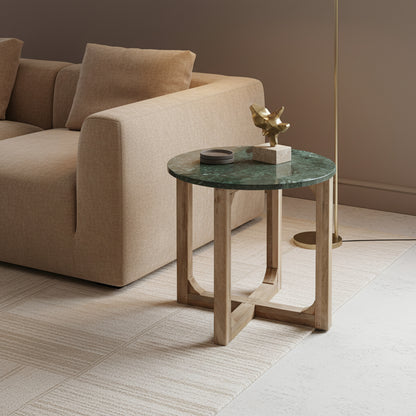 bijzettafel Marmeren rond groen