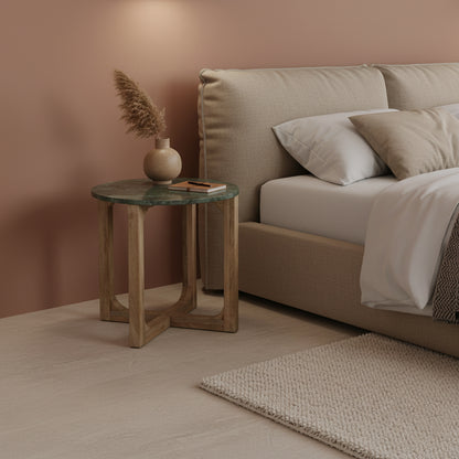 bijzettafel Marmeren rond groen