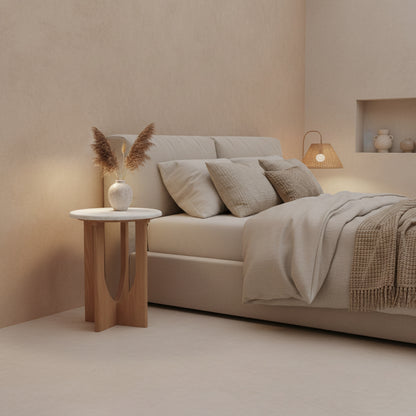 bijzettafel Kuching marmeren wit