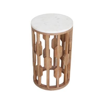 bijzettafel Atjeh marmeren - wit by Raw Materials Amsterdam