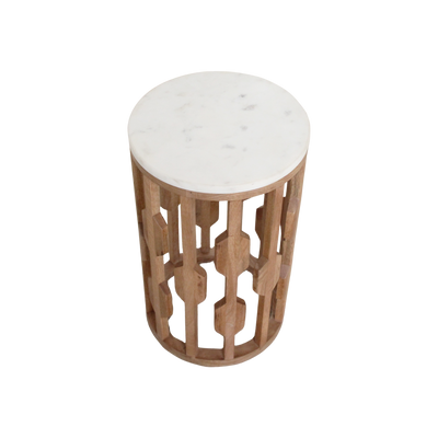 bijzettafel Atjeh marmeren - wit by Raw Materials Amsterdam