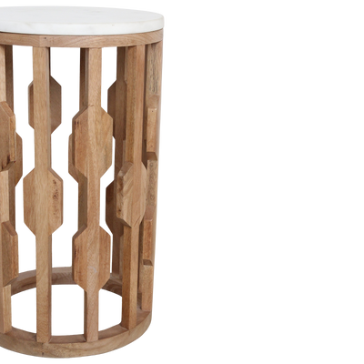 bijzettafel Atjeh marmeren - wit by Raw Materials Amsterdam