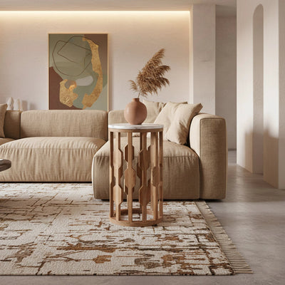 bijzettafel Atjeh marmeren - wit by Raw Materials Amsterdam