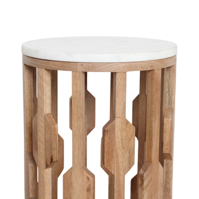 bijzettafel Atjeh marmeren - wit by Raw Materials Amsterdam