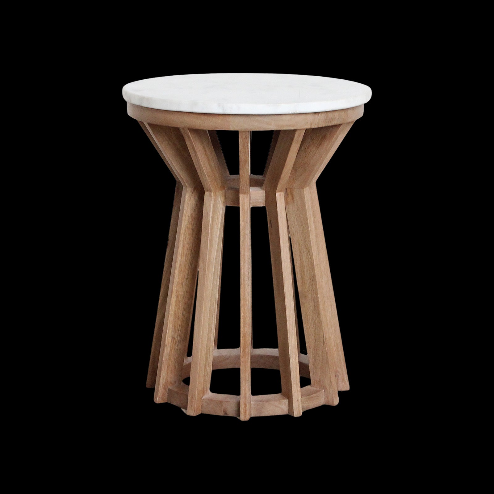 bijzettafel Sarawak marmeren - wit