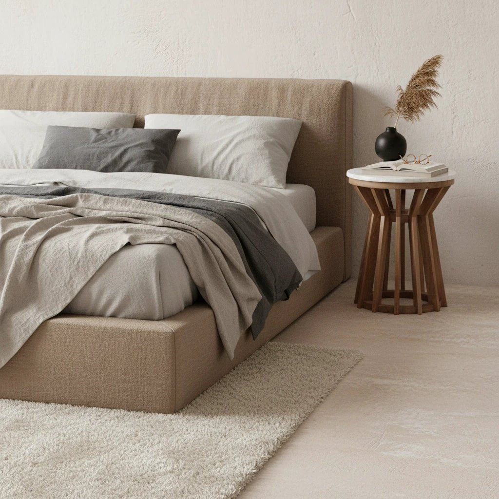 bijzettafel Sarawak marmeren - wit by Raw Materials Amsterdam