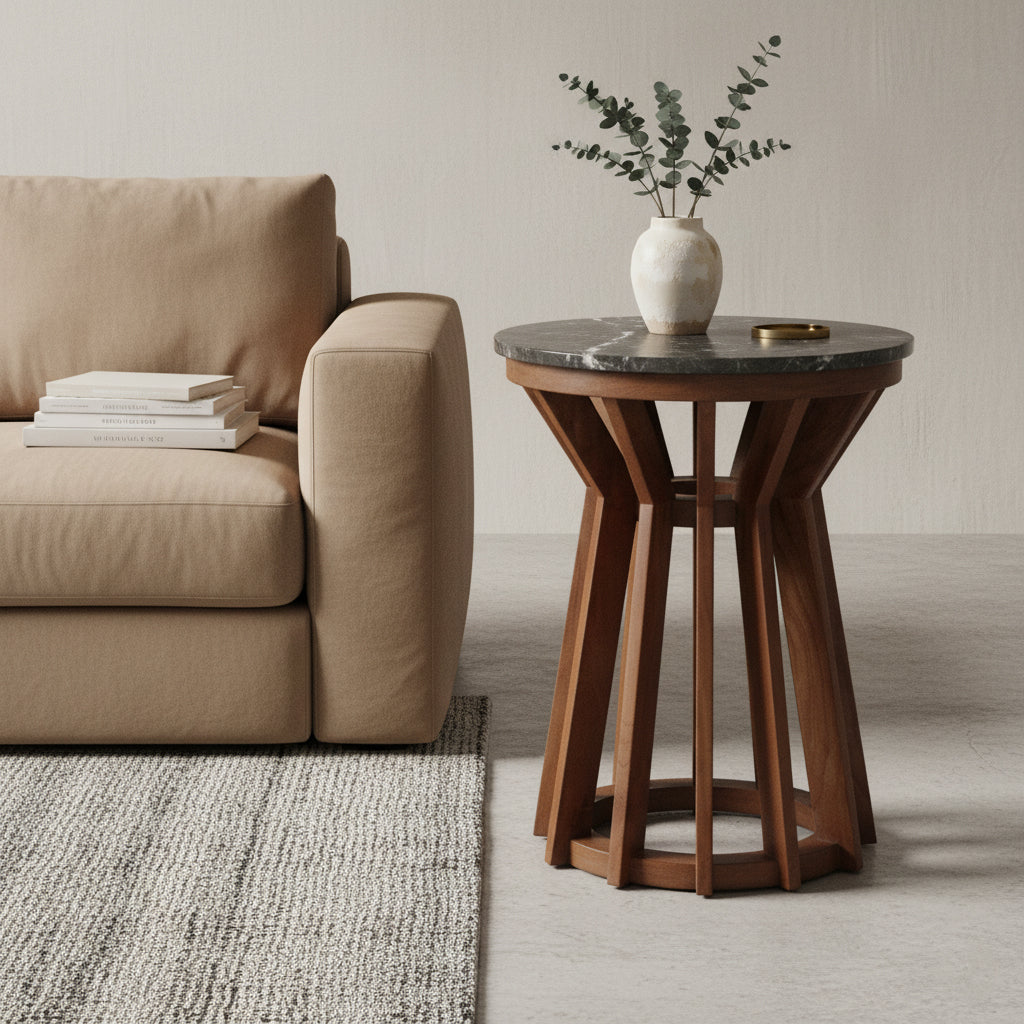 bijzettafel Sabah marmeren zwart