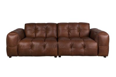 Bankstel Hackman 3-Seater Leather Chocolate by Dutchbone