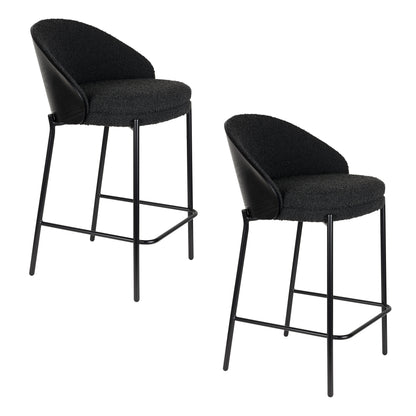 Counter Chair Rodin BouclÃ© Black