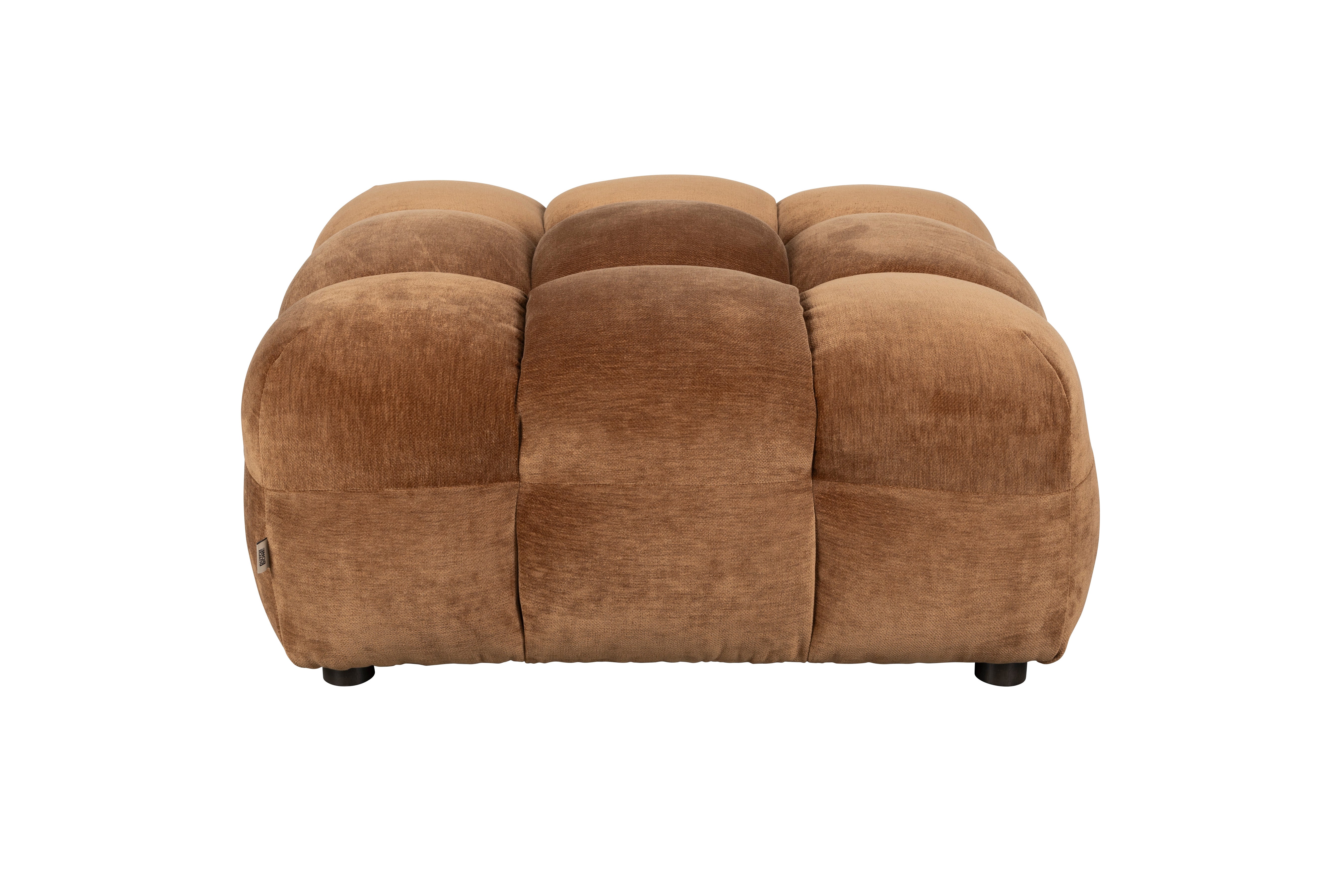 Hocker Hackman Velours Cognac