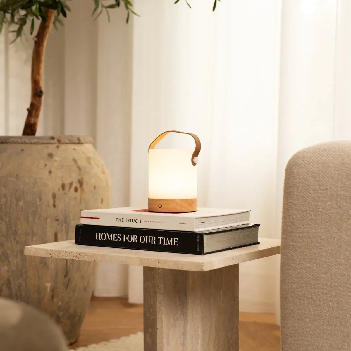 Tafellamp oplaadbaar Avery lichtbruin