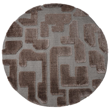 Vloerkleed Liana Bruin Rond ø160 cm
