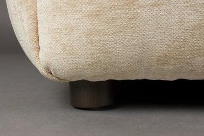 Poef Hackman Velours Beige by Dutchbone