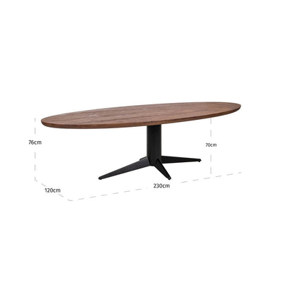 Eettafel Stafford spicebruin ovaal 280 by Richmond Interiors