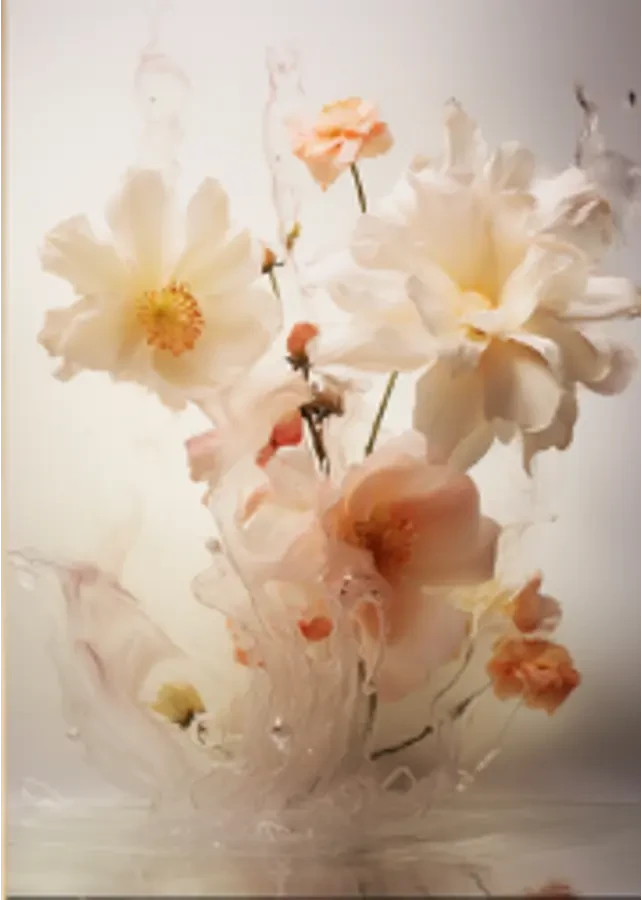 Waterflower Light - Moderne Wanddecoratie | Artprint, Glass Art, Wandkleed by Urban Cotton