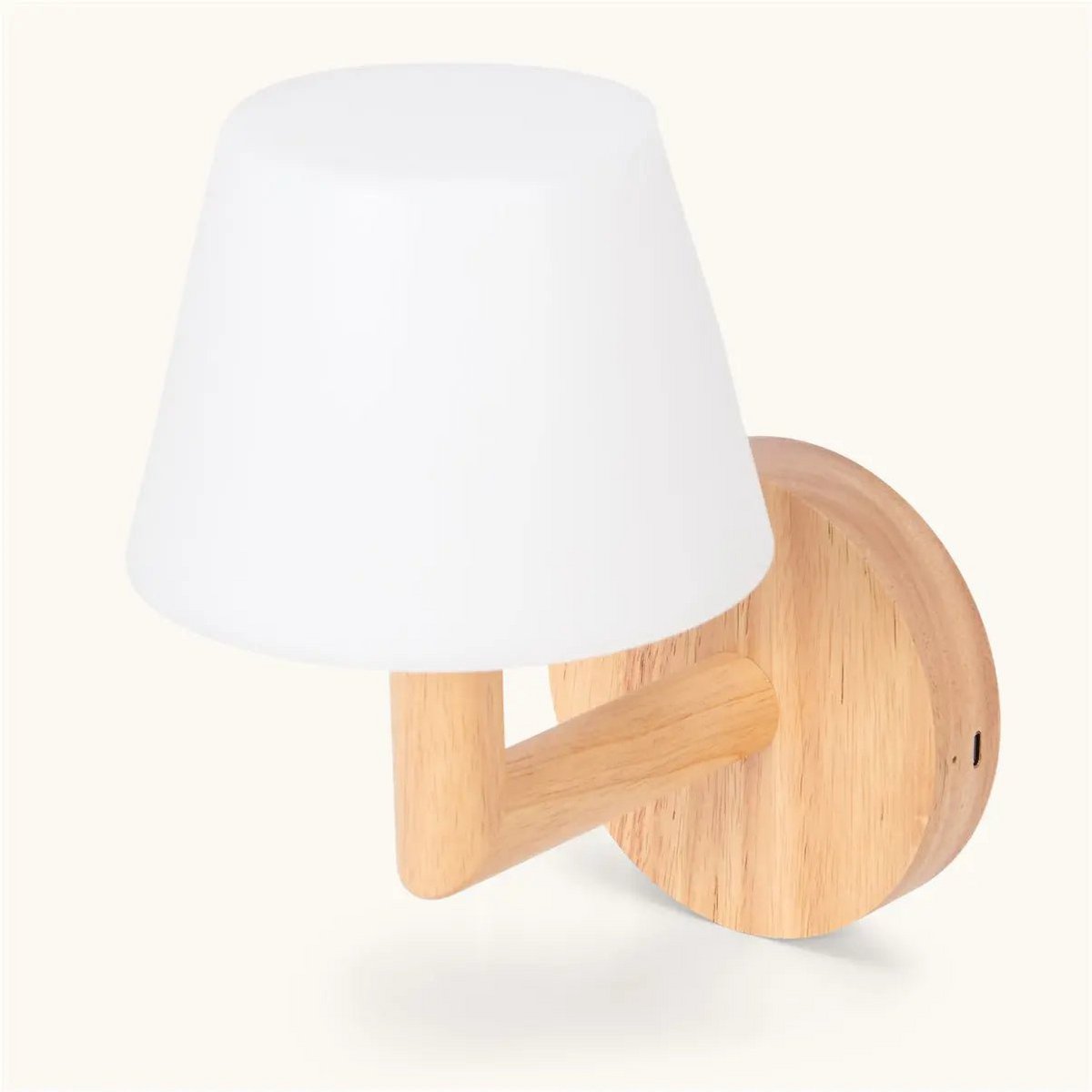 Wandlamp Oplaadbaar Ted lichtbruin hout