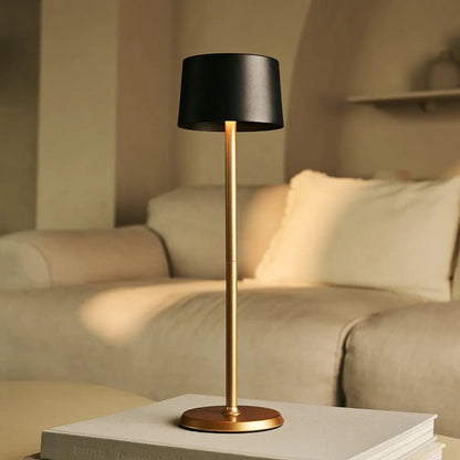 Tafellamp oplaadbaar David Zwart & Goud 2 op 1 met verstelbare hoogte