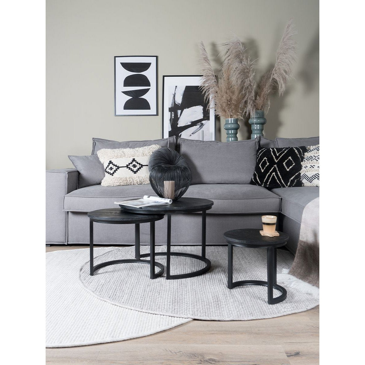 Vloerkleed Pebbel beige  - Rond ø200 cm