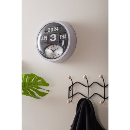 Wandklok Round Flip Wit