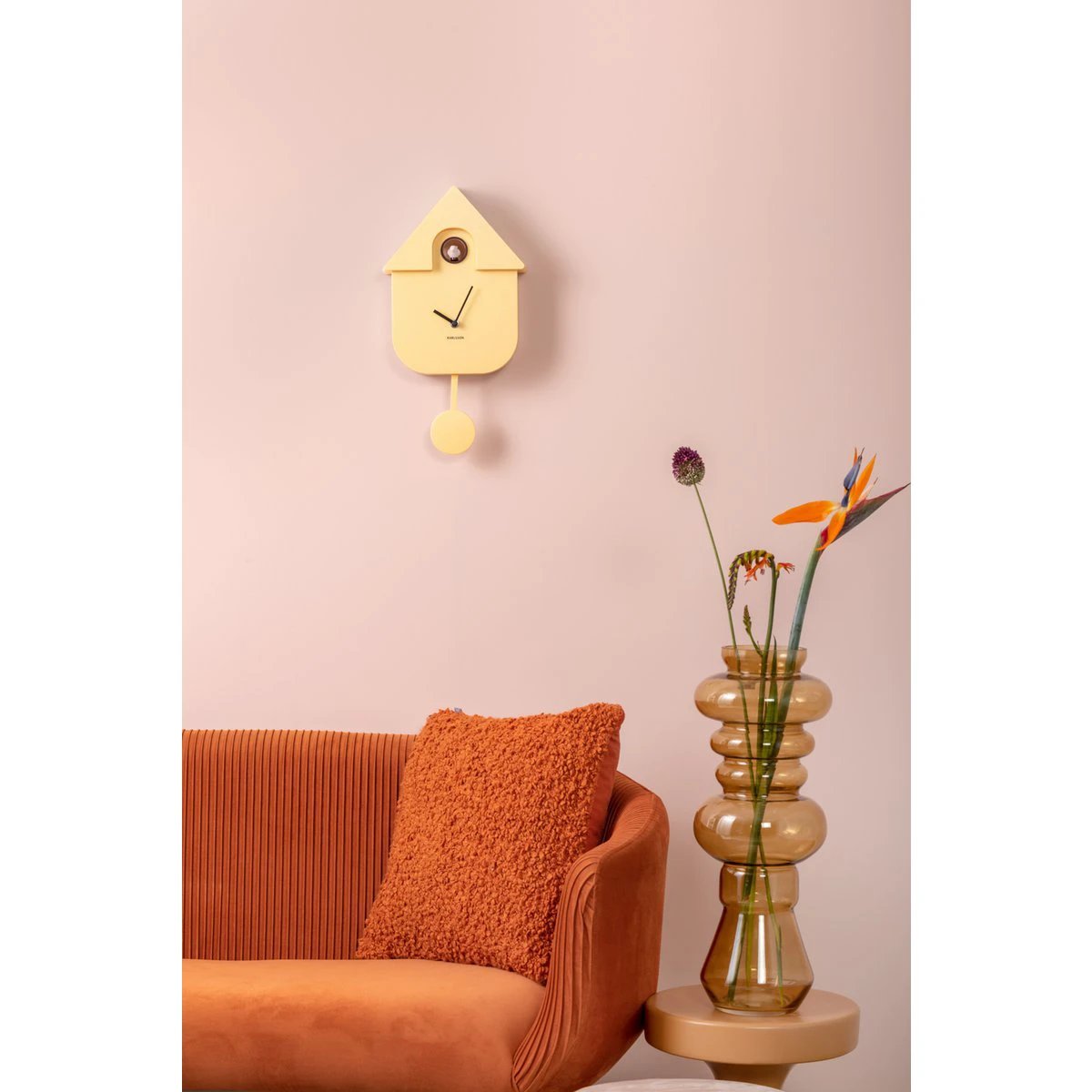 Wandklok Moderne Koekoek Geel by Karlsson