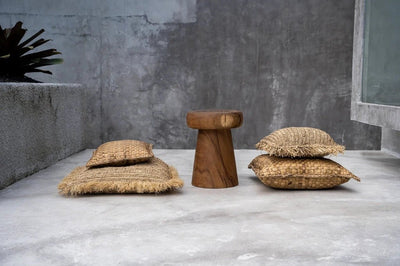 De Raffia Kussenhoes - Vierkant - Naturel - 60x60 by Bazar Bizar Antwerp